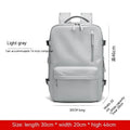 18 inch nylon expansion backpack with dry wet separation, curved shoulder straps and 30x20x46cm dimensions
