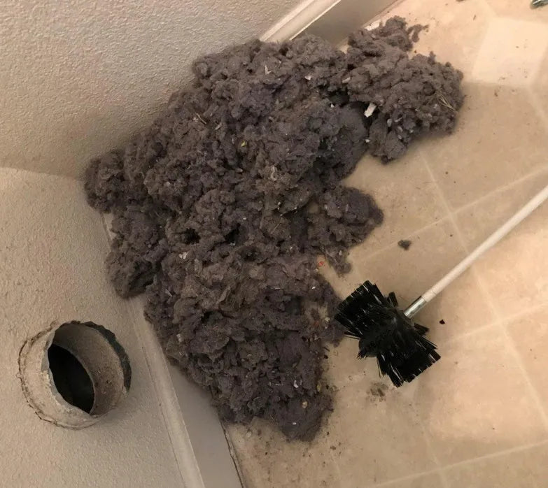 Flexible 600mm long dryer vent and chimney cleaning brush with nylon bristles on a bendable rod