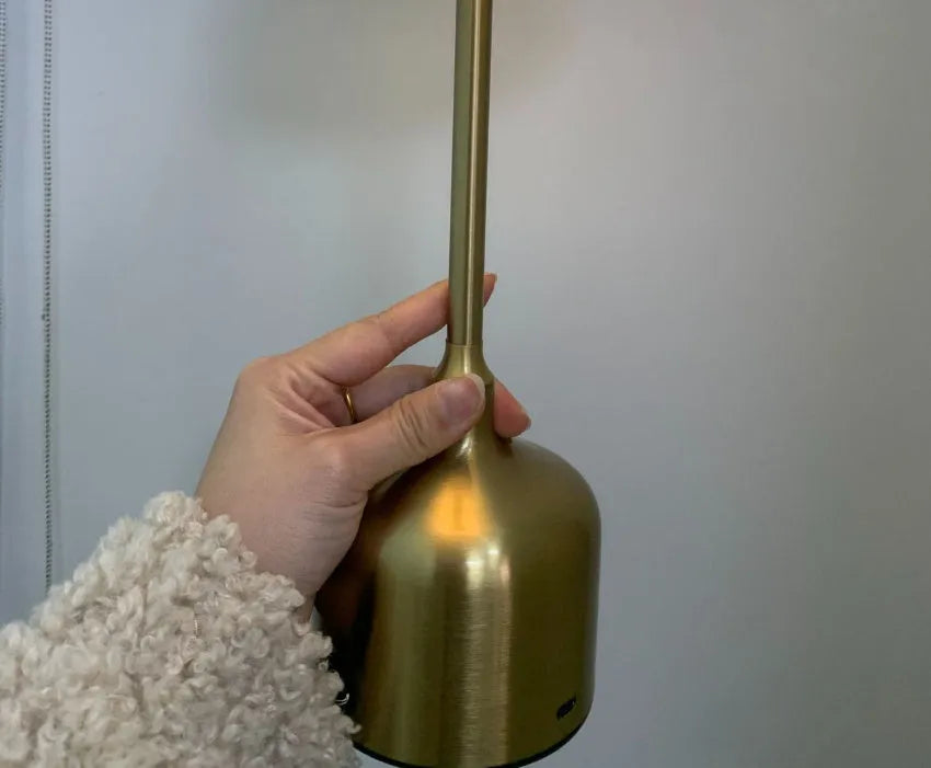Bronze retro metal table lamp with acrylic elements, 14.5cm base and 31.5cm height, Type-C charging