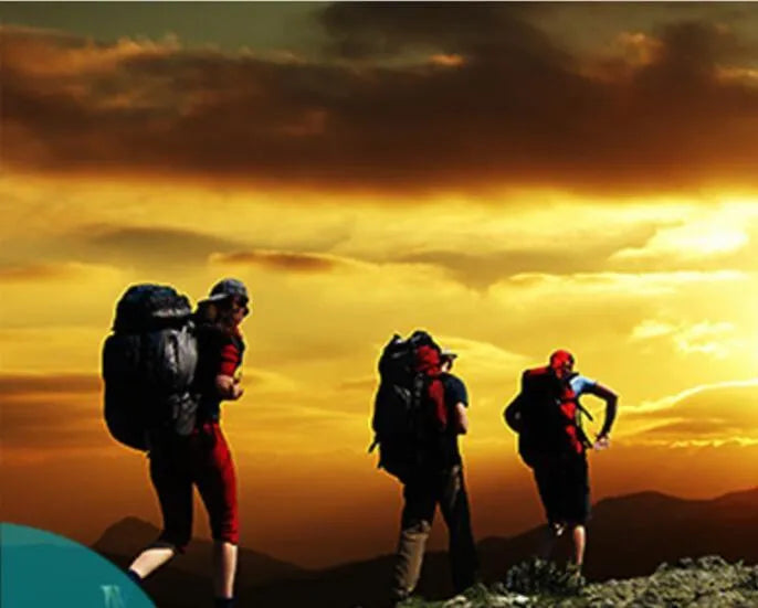 Black rechargeable LED headlamp with adjustable headband and aluminium housing, showing 360-degree rotation.