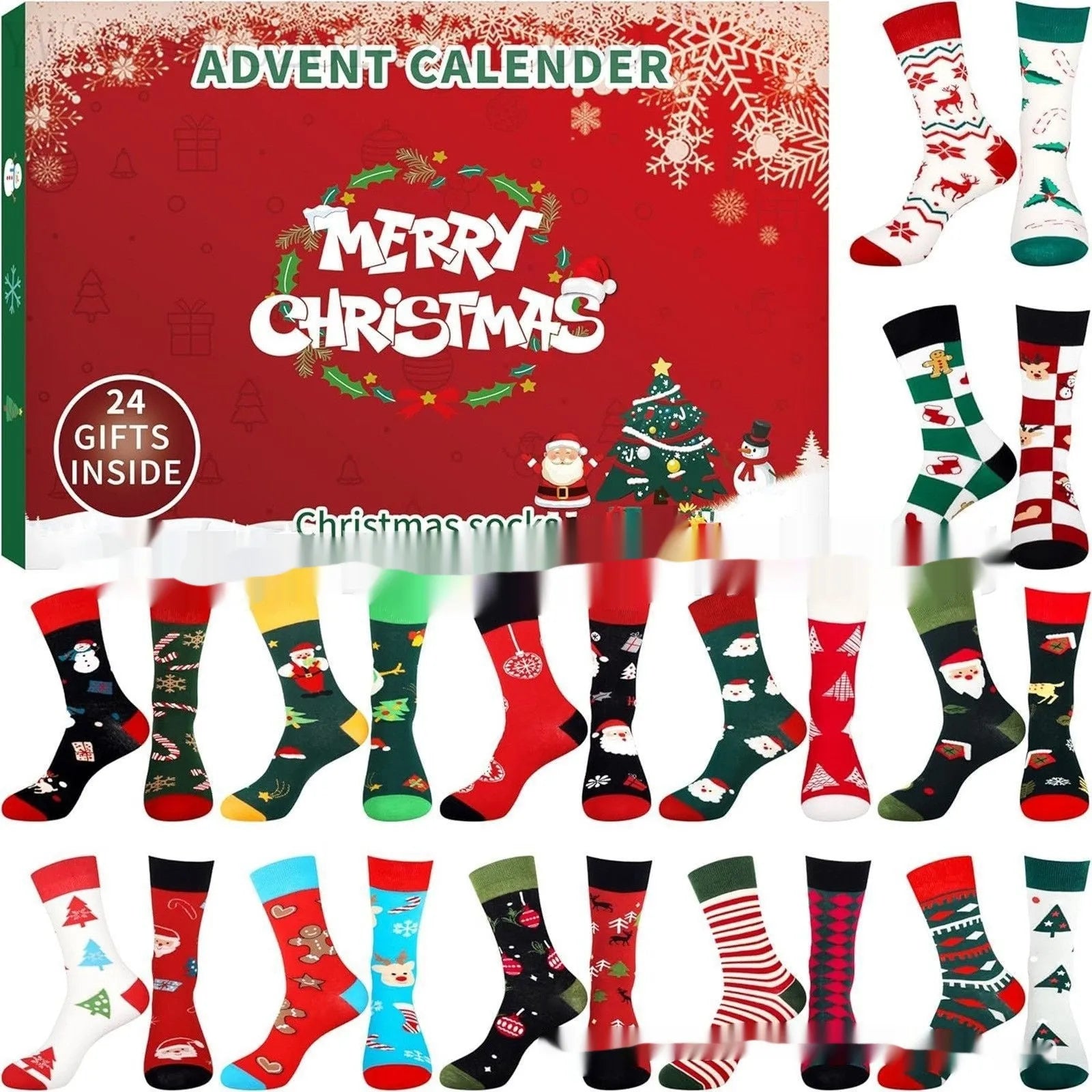 A miniature Christmas socks resin blind box decoration from a set of seven festive designs.