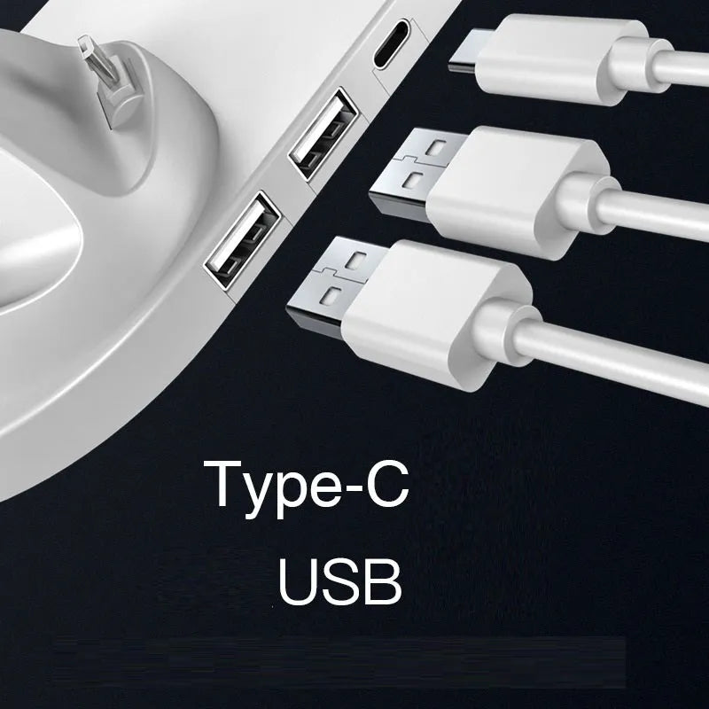 6-in-1 wireless charging dock station for iPhone and watch in Black with USB interface
