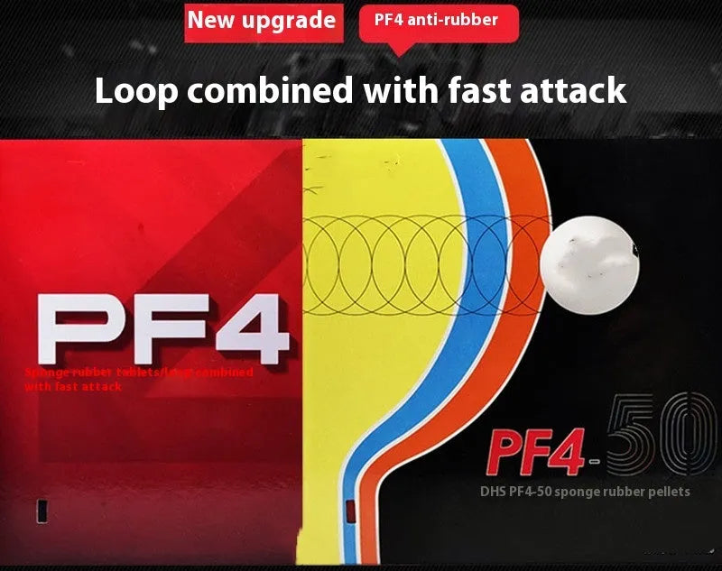 Fast Attack Sticky Classic-50 table tennis racket with anti-rubber sheet in red or black.