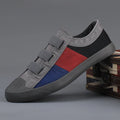 Men's canvas sneakers with elastic bands and vulcanised rubber soles in multiple colour options