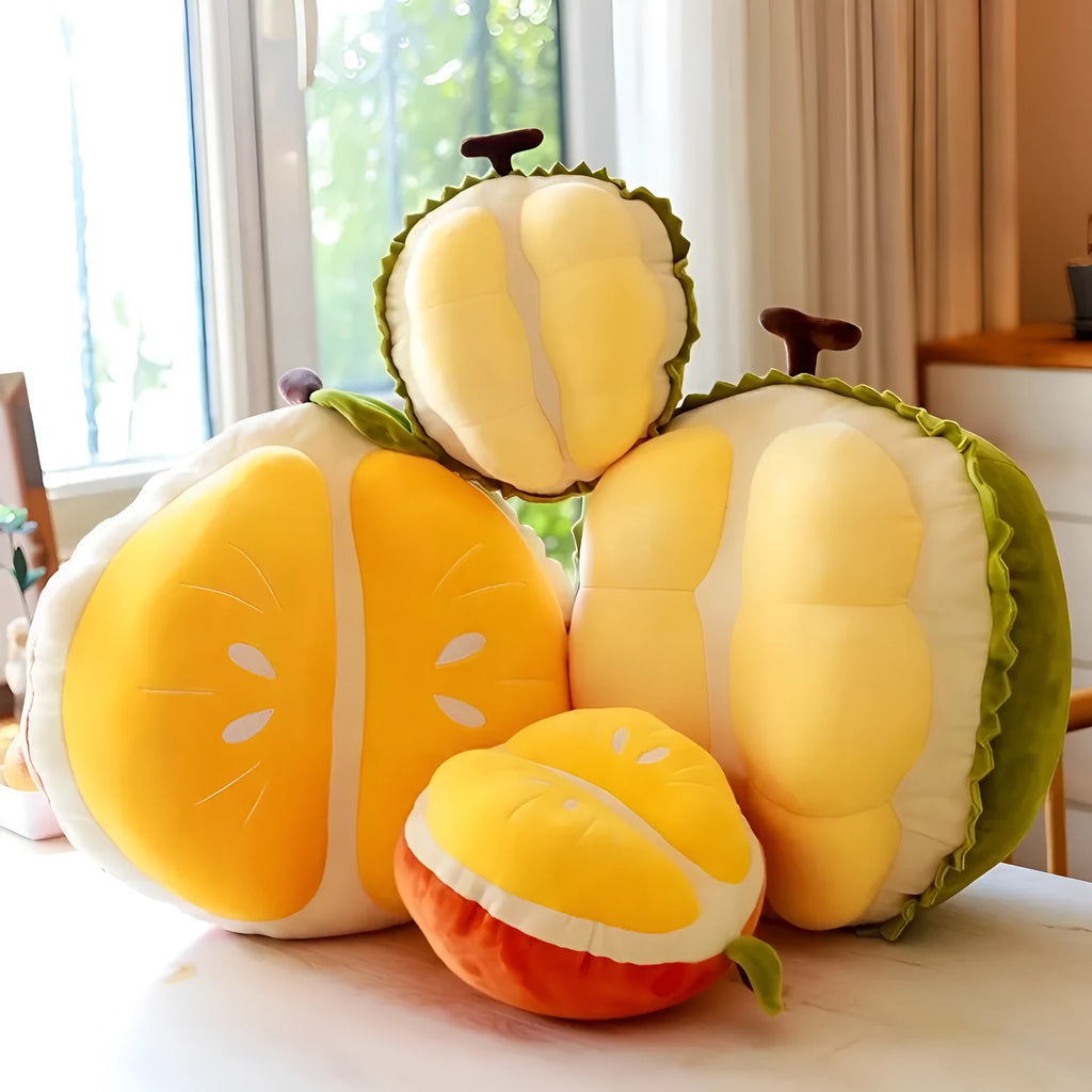 Cute orange plush toy durian pillow stuffed animal for infants 0-3 years, 27cm gift version