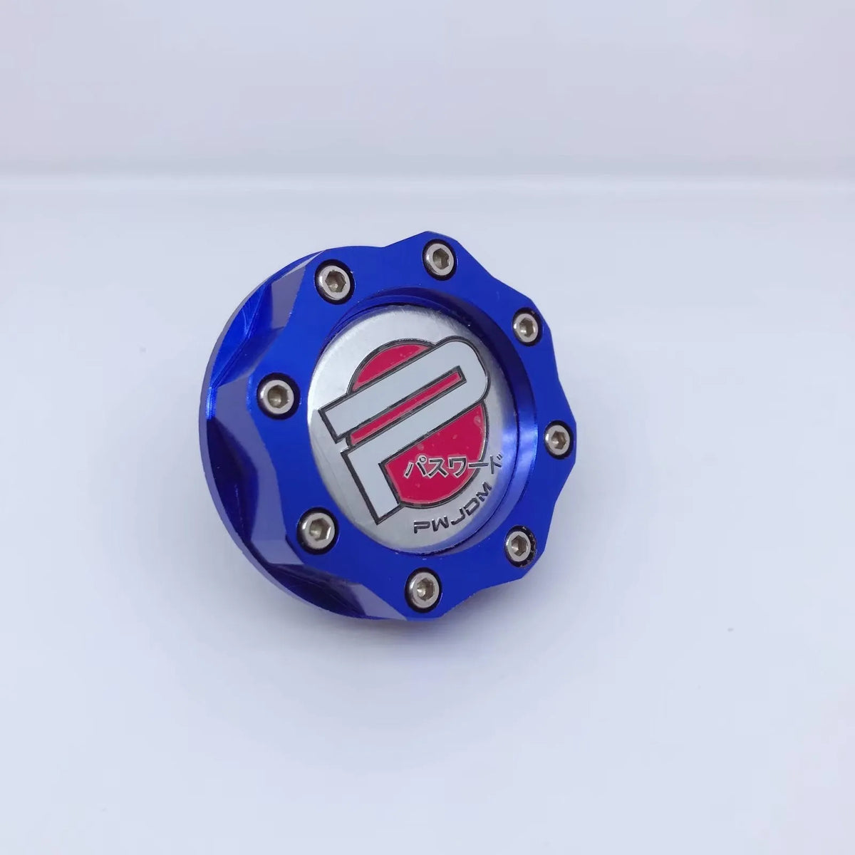 Aluminum alloy fuel tank cap for Honda vehicles in red, blue, gold, and purple colour options