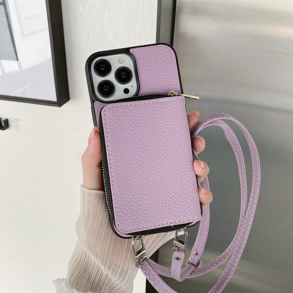 Litchi patterned textured phone case for iPhone in multiple colours showing PC and leather construction