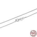 S925 sterling silver box chain necklace in silver finish, 40cm length