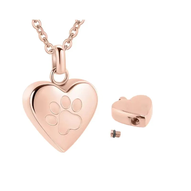 Simple titanium steel heart pendant necklace that opens, shown in multiple colour finishes.