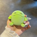 Japanese and Korean flocking frog TPU protective cover for AirPods with embossing and lanyard