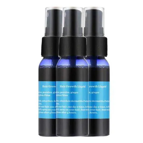 Three 30ml bottles of Lanthome hair growth spray and beard oil for alopecia and baldness