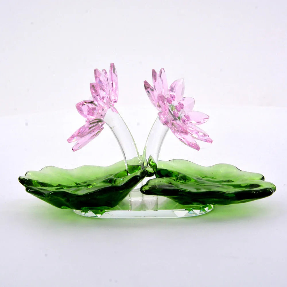 Pink hand-carved white crystal cartoon ornament paperweight 95mm x 40mm x 60mm on white background