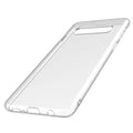 Transparent TPU phone case for Samsung S10, S10e and S10 Plus models showing front and back views
