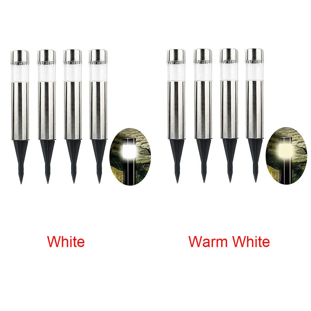 Solar cylindrical lawn light, 5.5x5.5x23cm, with 2.5x2.5cm solar panel, white LED and AAA 300mAh battery