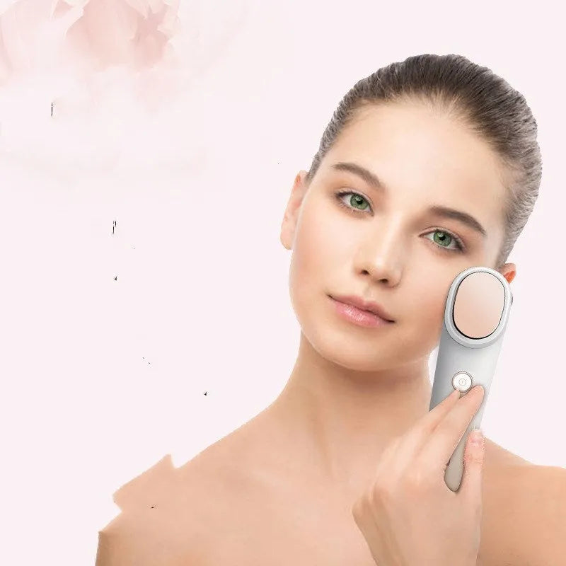 White ion beauty equipment with USB recharge cable, PC ABS body, five skincare functions