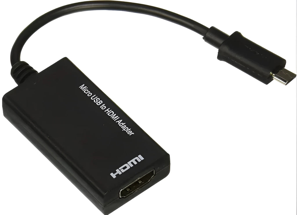 Black DisplayPort to HDMI adapter with a 12cm cable attached