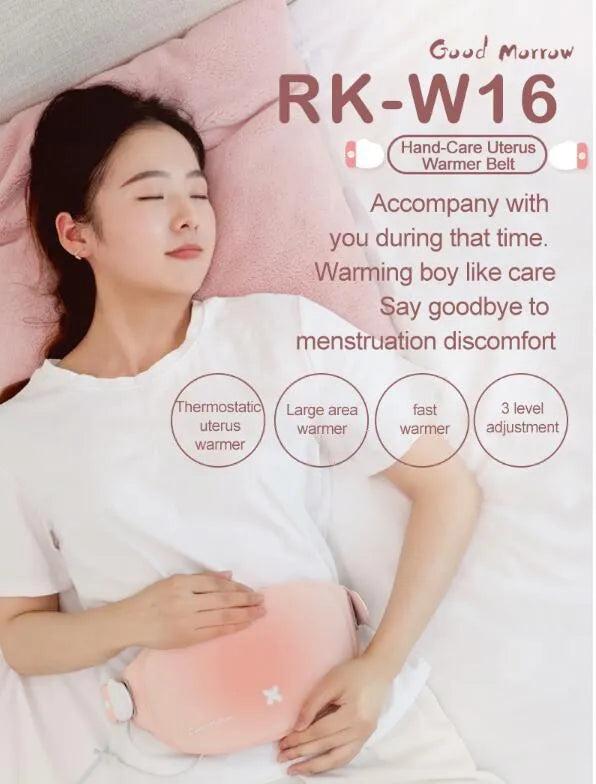 Rechargeable menstrual pain patch massage belt with three heat settings and slim design
