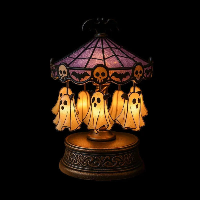Ghost carousel night light home decorative European style artificial material lamp
