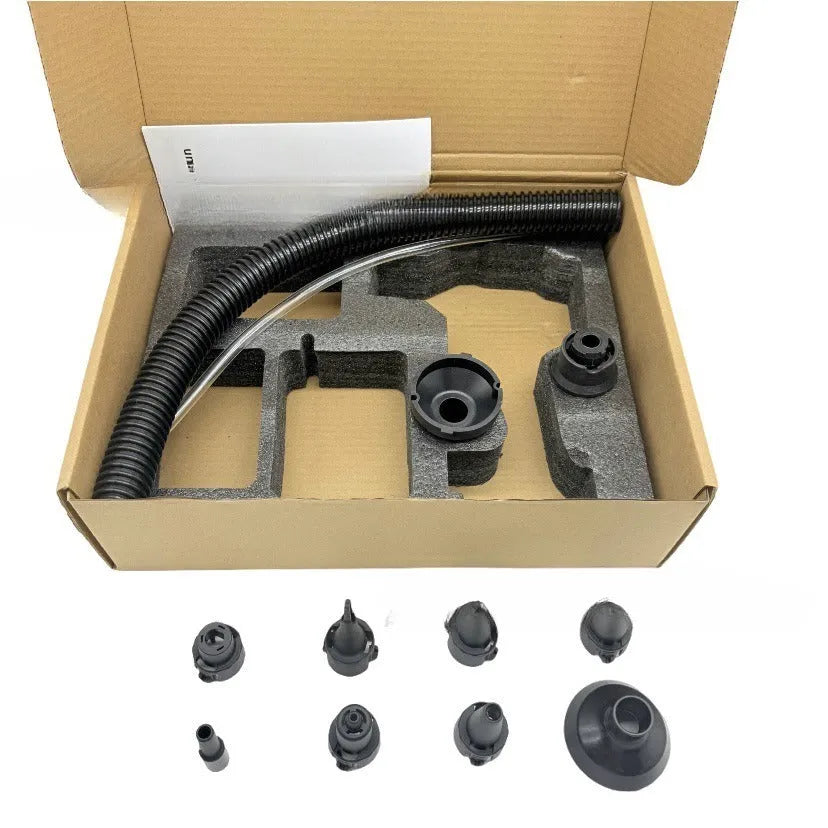 Cordless lithium battery air exhauster dust blower with bare metal head for snow removal.