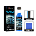 Blue 150ml PET spray bottle of car glass oil film cleaner with sponge and towel