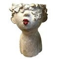 Resin garden faces flower pot with face-modeling design in picture colour