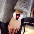 Luminous LED digital sports electronic watch with 45mm dial black silicone strap
