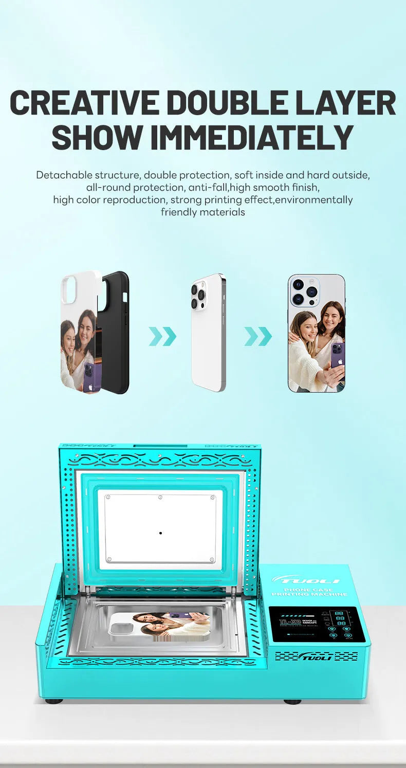 Metal phone case transfer printing press machine for heat transfer customisation