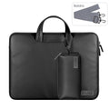 Waterproof PU laptop bag in black with accessory bag and shoulder strap for 15.6 inch laptop