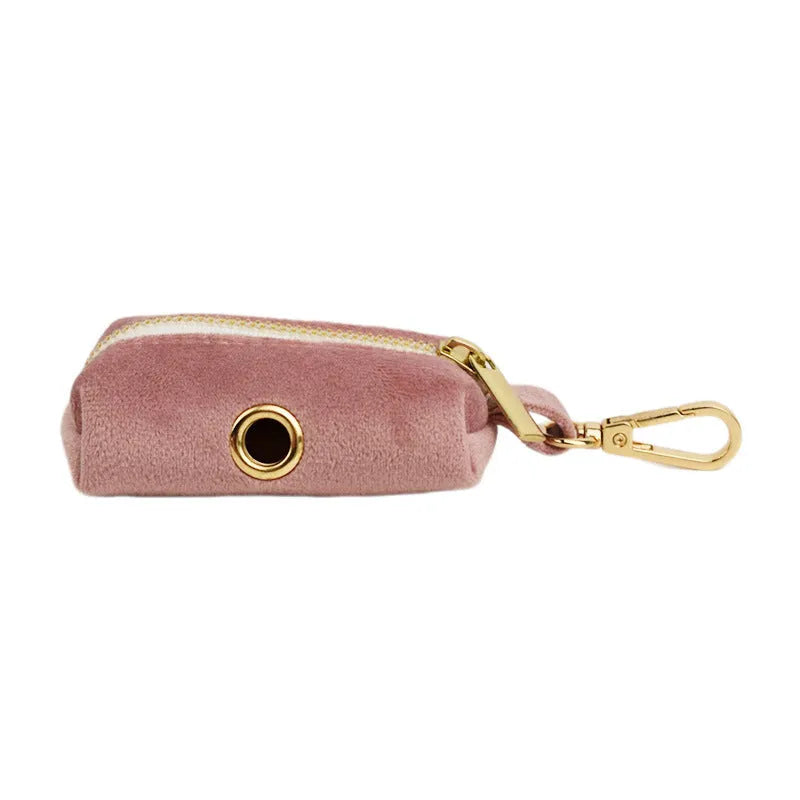 Light purple pink velvet dog collar and pet accessory set with bowknot and leash components