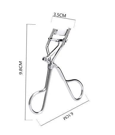 Metal eyelash curler in black on white background, non-electric integral beauty makeup tool