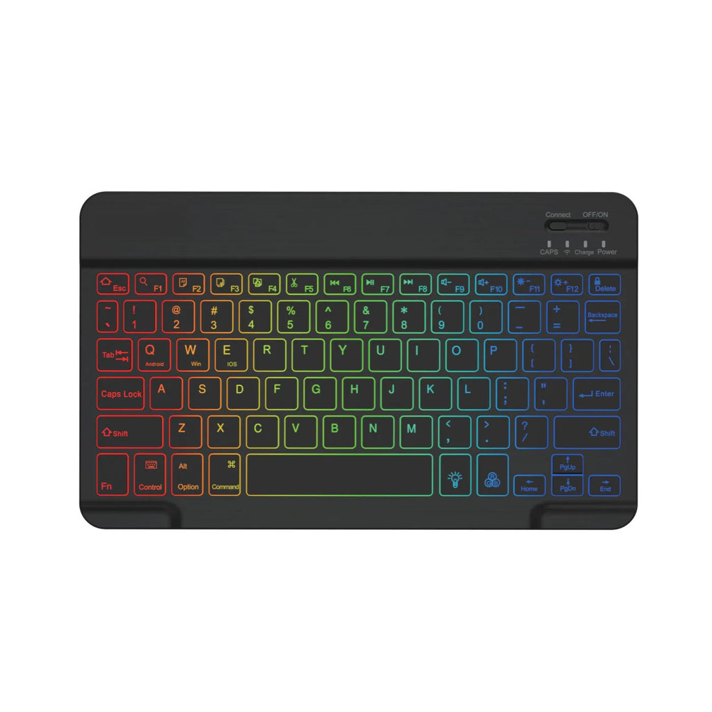 10-inch backlit Bluetooth wireless keyboard for tablets in multiple colour options