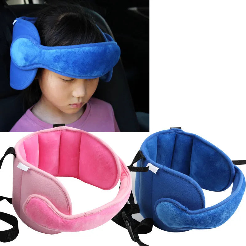 Child car seat head support sleep auxiliary belt in polyester with hook and loop neck fastening and 55 x 44 cm rear waistband