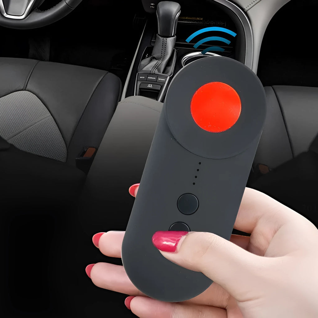Black ABS anti-spy signal detector for GPS and hidden camera scanning with Micro USB port