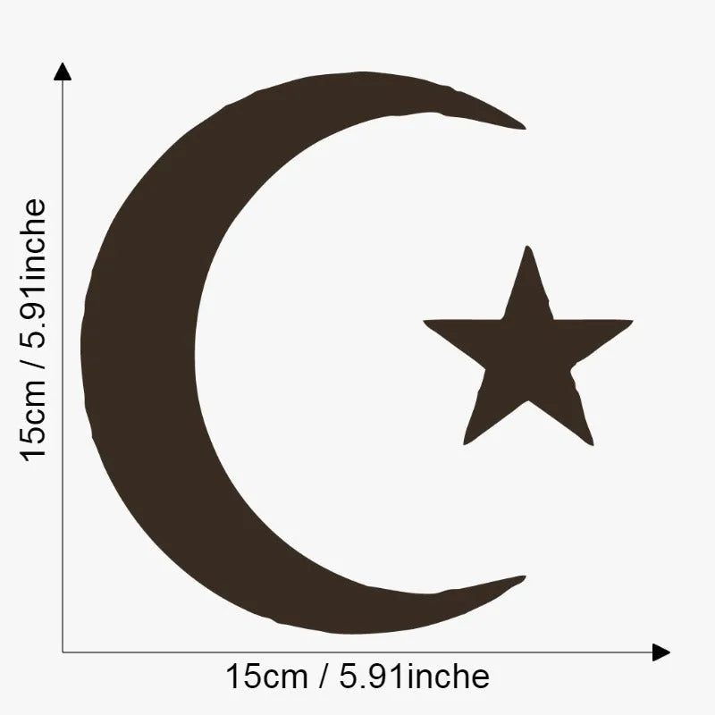 Star and moon sticker sheet in black or white, 15x15cm, for electric motorcycle, car or notebook
