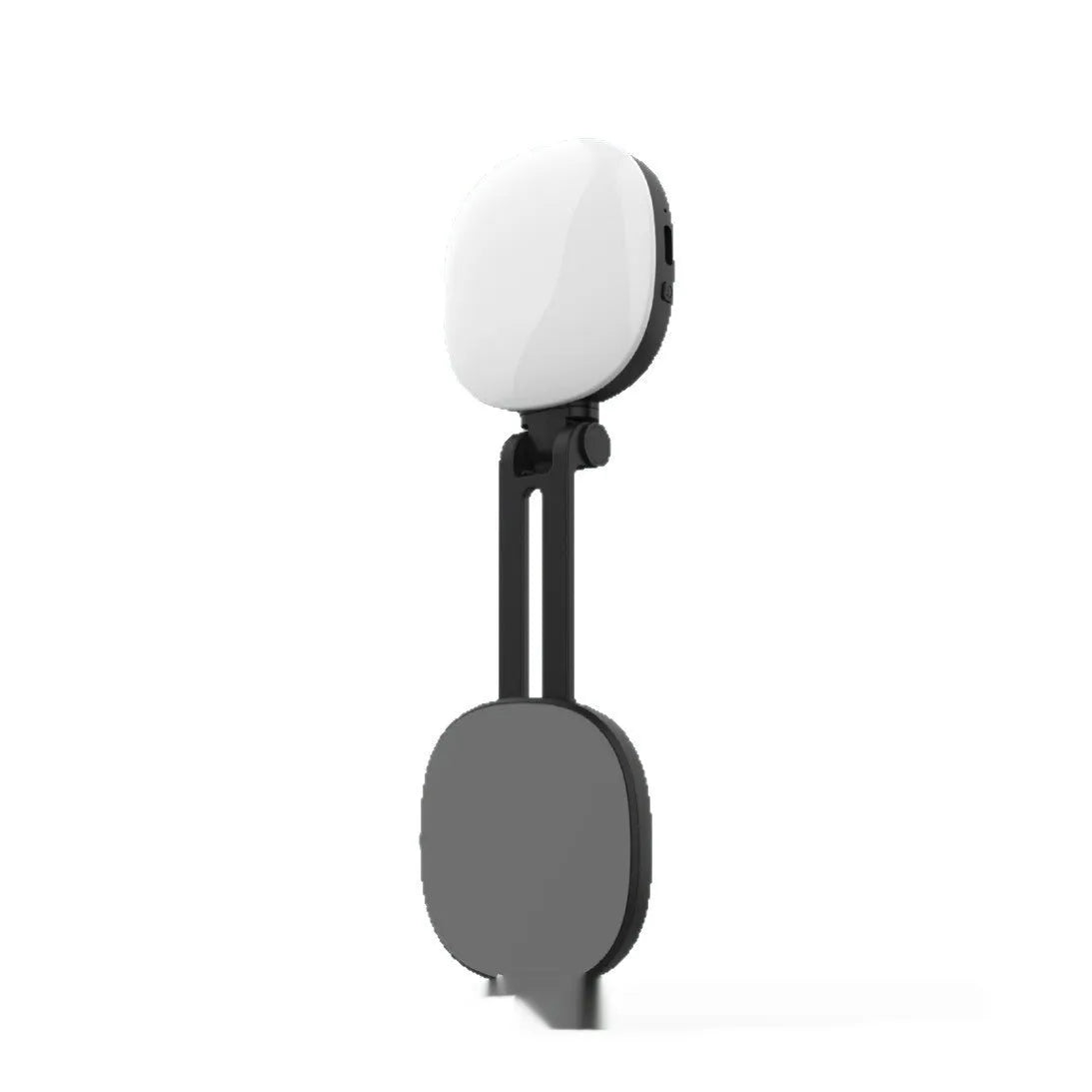 Black and white handheld magnetic phone selfie fill light with adjustable colour temperature settings.
