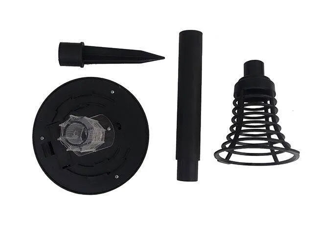 Black solar insect killing mosquito lawn lamp with UV purple light and white LED for garden pest control