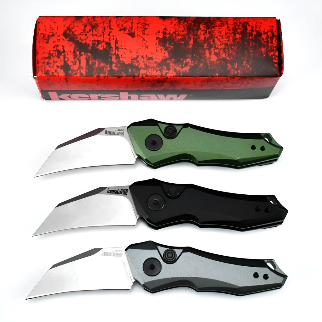Folding pocket knife with 150mm blade length in black, grey or green metal finish