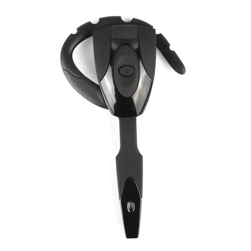 EX-01PS3 Bluetooth headset in black with hanging ear design and power display