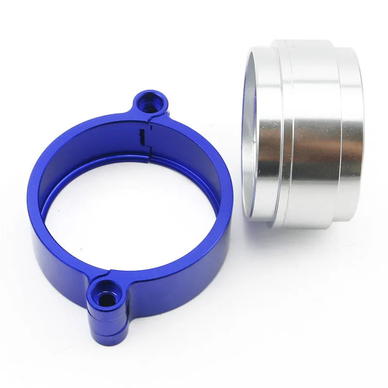 Aluminium turbocharger exhaust clamp for car modification in black, blue, or red colours