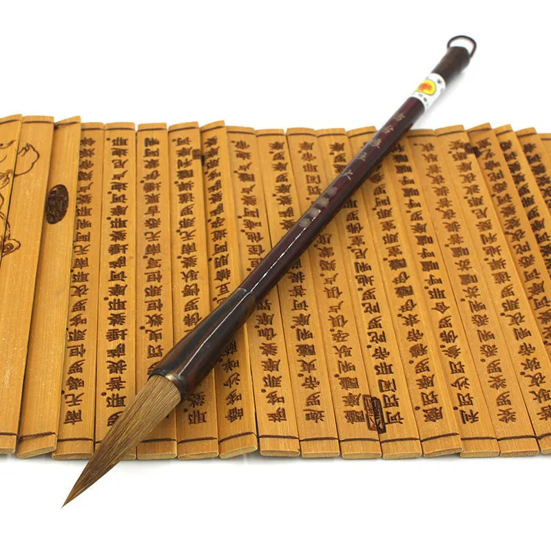 Wolf Hao traditional Chinese writing brush set with steel handle for painting and calligraphy.
