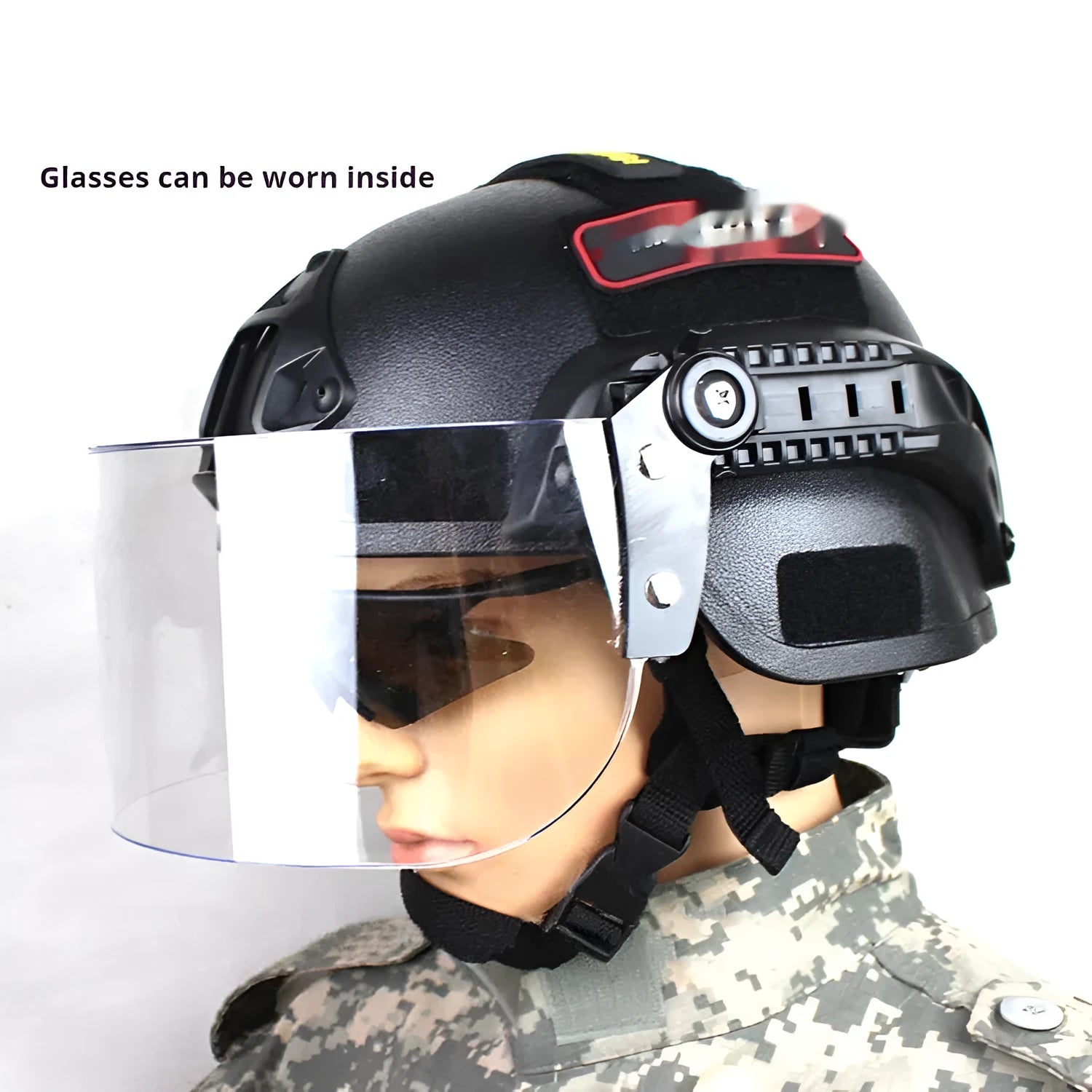 Transparent anti-riot protective patrol tactical helmet with explosion-proof mask in multiple colour options