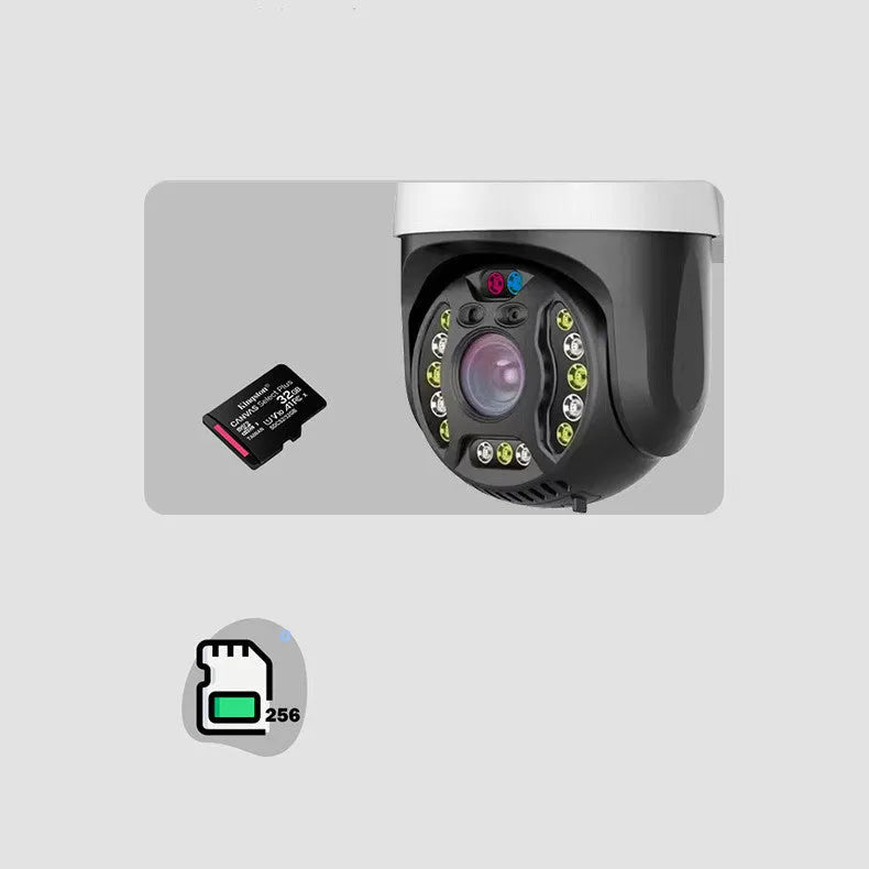 Outdoor dome surveillance camera with 360-degree rotation on a wall mount