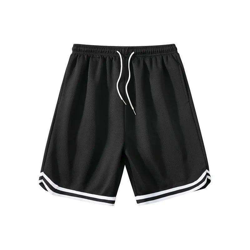 Men's elastic polyester sports shorts in multiple colour options with loose fit design