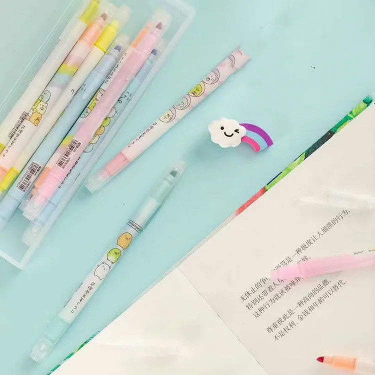 Erasable highlighter neutral pen with plastic body, 16cm size, for study and office use