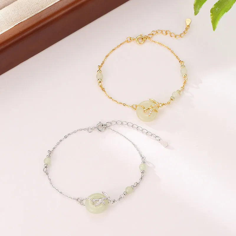 Women's antique style 925 sterling silver bracelet with safety buckle in gold or silver plating
