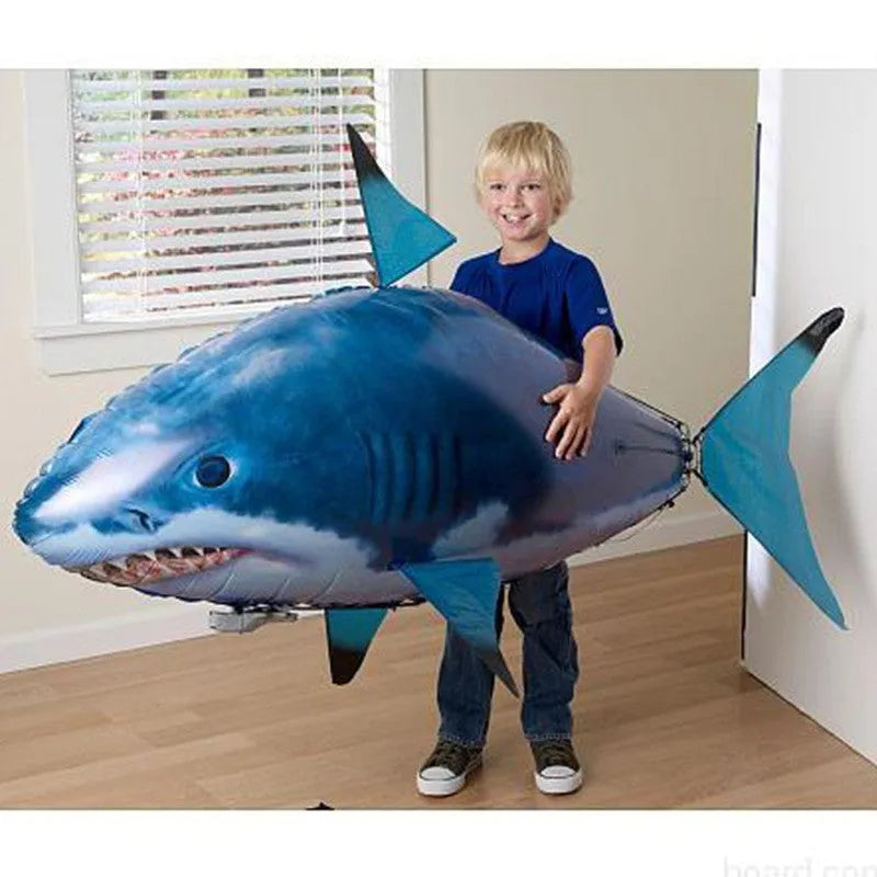 Remote control shark toy air swimming fish infrared flying RC airplane balloon nylon