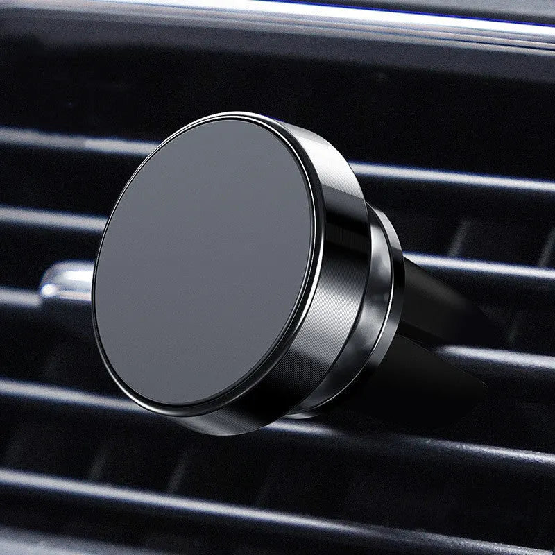Aluminium magnetic car phone holder with CD texture finish in black, gold and silver colour options