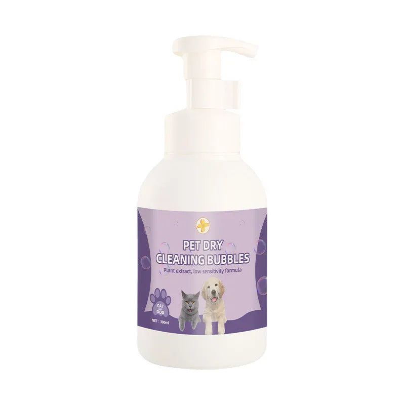 Disposable foam pet antibacterial anti-itching shampoo in 300ml and 500ml bottles for body deodorisation of dogs and cats