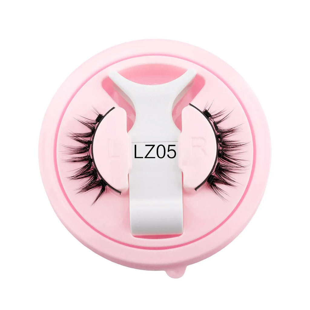 Reusable waterproof false eyelashes set with glue-free band in styles LZ03, LZ04, LZ05, LZ08, LZ14.