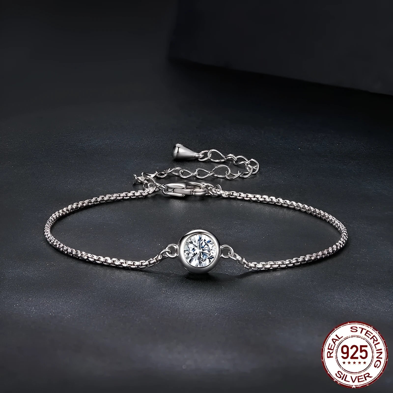 D-colour bright classic moissanite bracelet 925 sterling silver electroplated finish